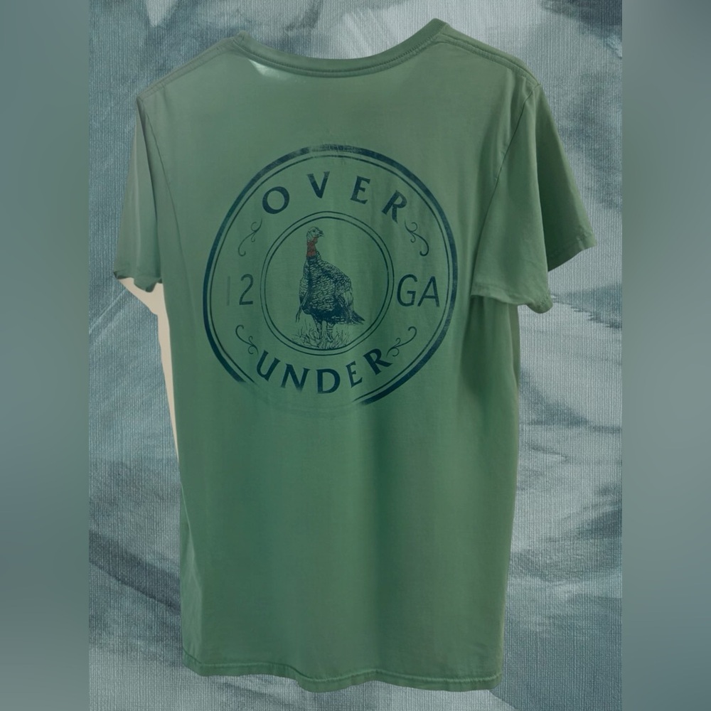 Over Under Turkey Shoot‎ Distressed Green Pocket Tee